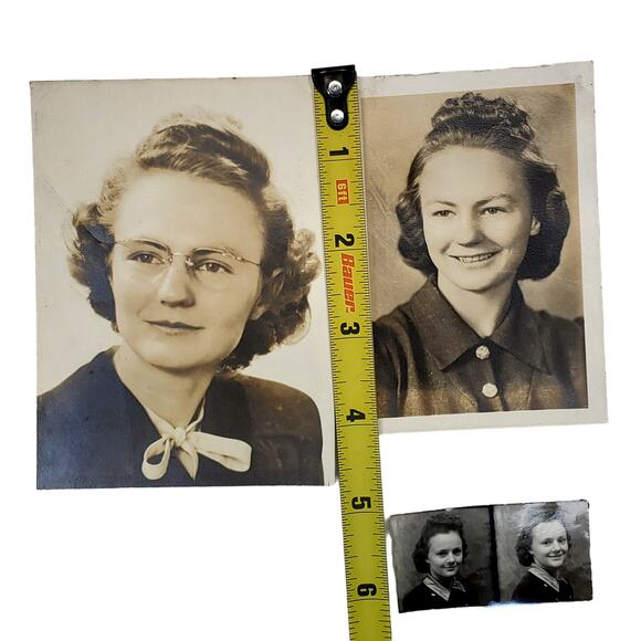 3 Vtg Original Monochrome Photo of Lady Through The Years Found Snapshot - Picture 2 of 4